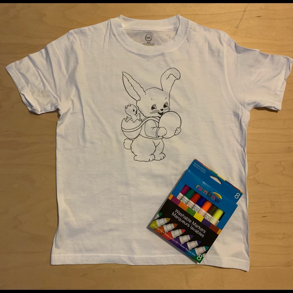 Easter Coloring Shirt W/ Washable Markers